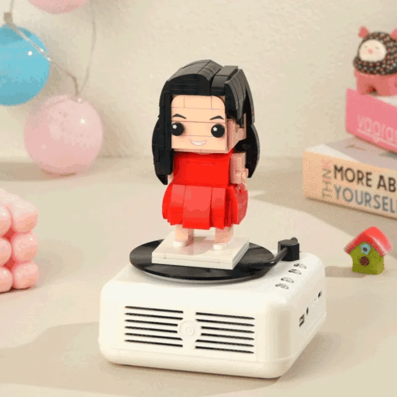 1-Personen Brick Figur mit Bluetooth-Lautsprecher – personalisierbar & mit Musikfunktion