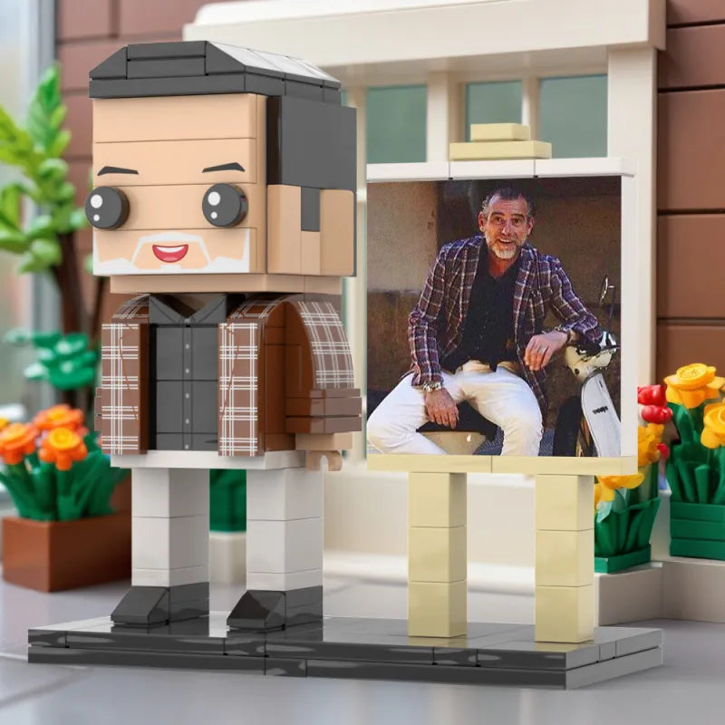 Figura de bloque de construcción personalizada en marco – 1 persona –