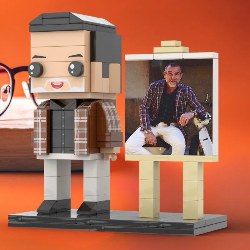 Figura de bloque de construcción personalizada en marco – 1 persona –