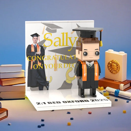 ForeverFig – Figura de ladrillo personalizada con texto y panel de visualización personalizados