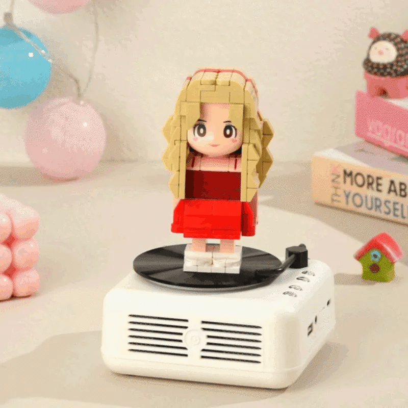 1-Personen Brick Figur mit Bluetooth-Lautsprecher – personalisierbar & mit Musikfunktion