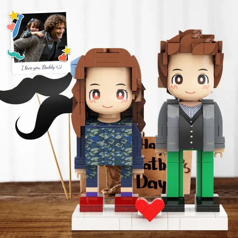 2 personalisierte Bausteinfiguren für Paare – Geschenk zum Valentinstag oder Jahrestag – Figur nach Foto