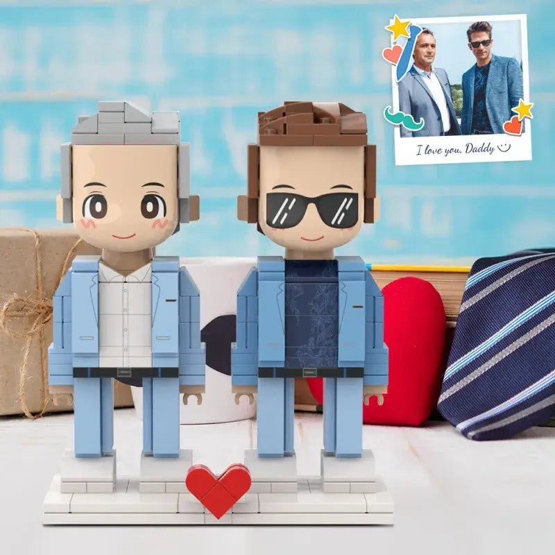 2 personalisierte Bausteinfiguren für Paare – Geschenk zum Valentinstag oder Jahrestag – Figur nach Foto