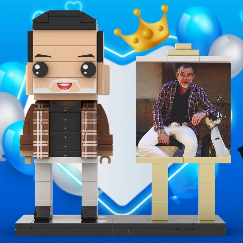 Figura de bloque de construcción personalizada en marco – 1 persona –