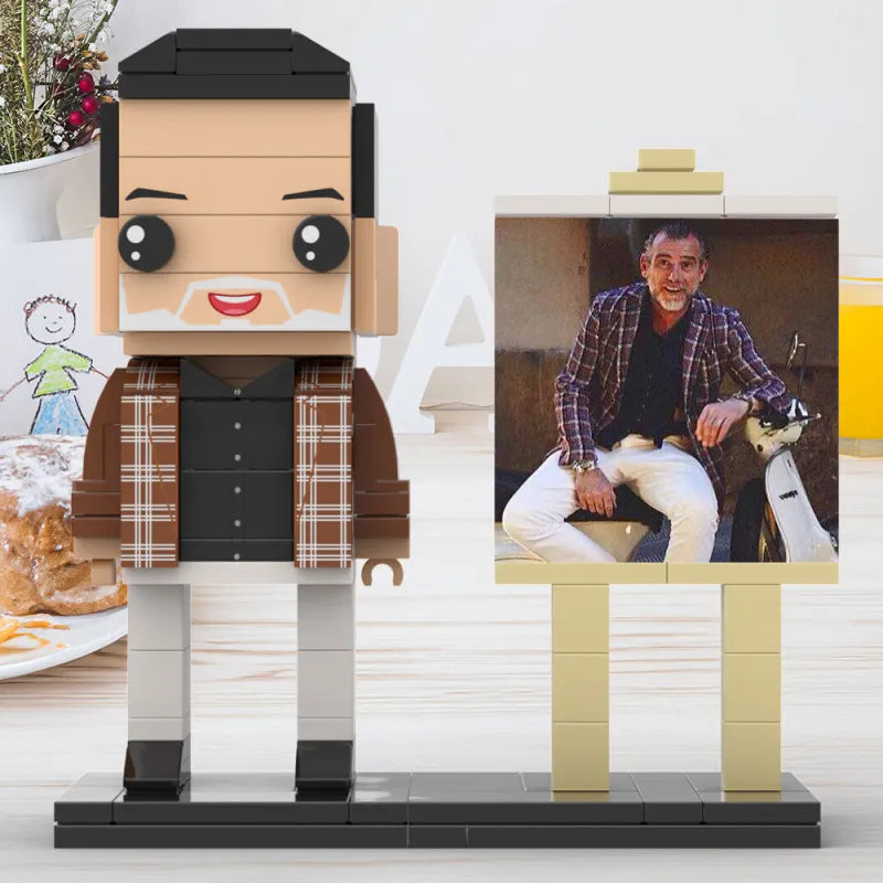Figura de bloque de construcción personalizada en marco – 1 persona –