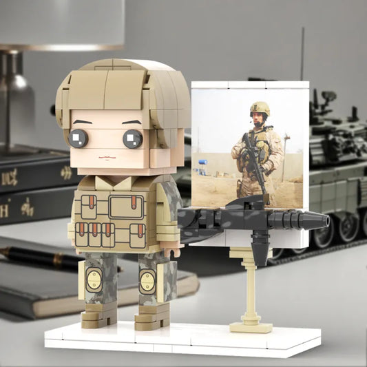 Personalisierte Bausteinfigur – 1 Person – Soldaten-Design