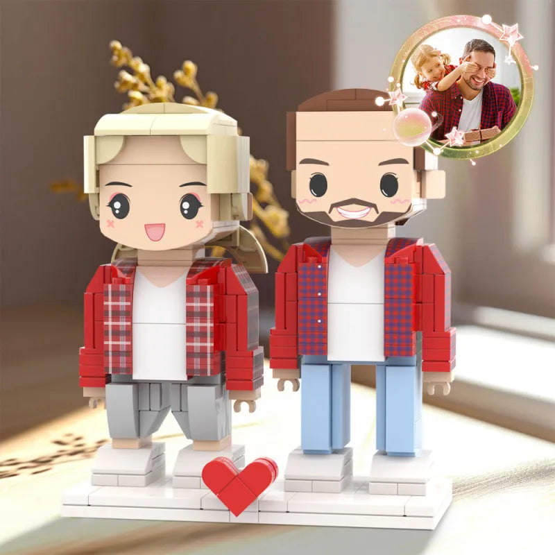 Personalisierte Bausteinfiguren – 2 Personen als kreatives Vatertagsgeschenk