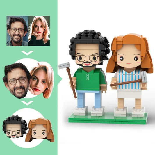 ForeverFig – Personalisierte Brick Figuren im Golf-Stil für 2 Personen