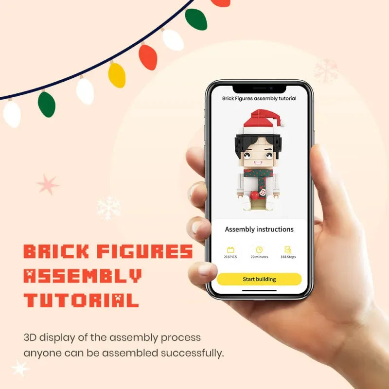 ForeverFig – Personalisierte Brick-Figuren im Rahmen für 3 Personen - ForeverFig