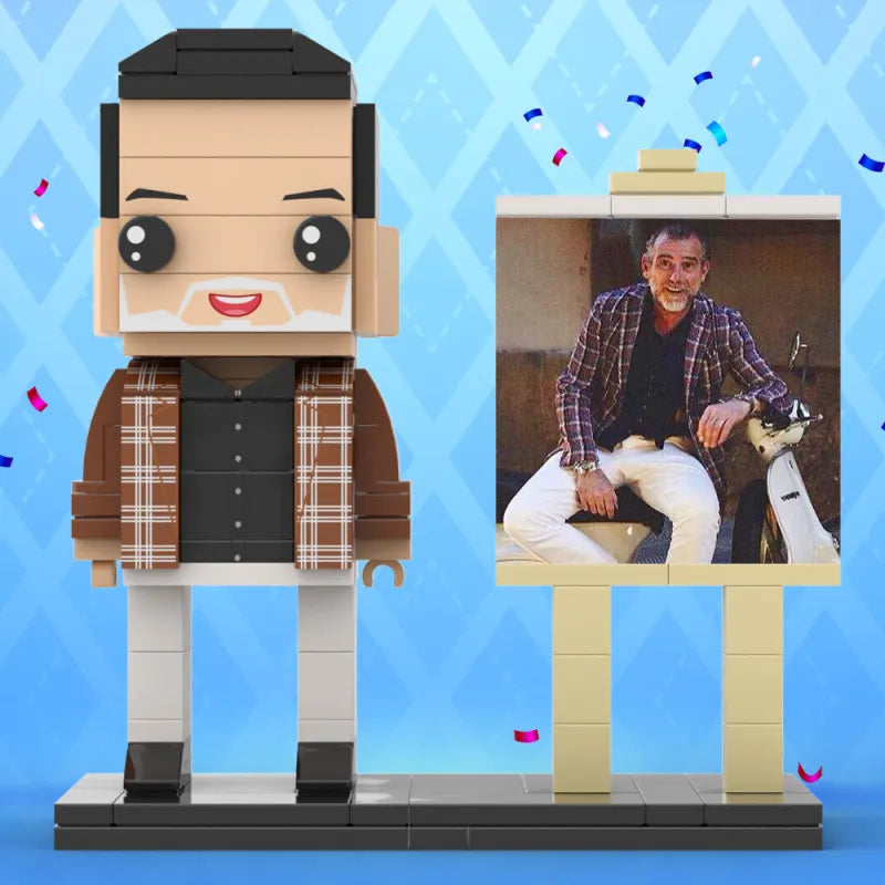 Figura de bloque de construcción personalizada en marco – 1 persona –
