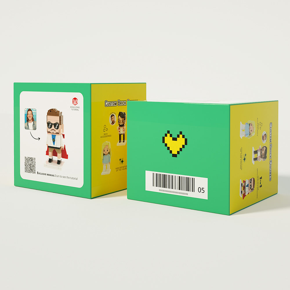 Busy Dad – Personalisierte Bausteinfigur mit Fotokopf