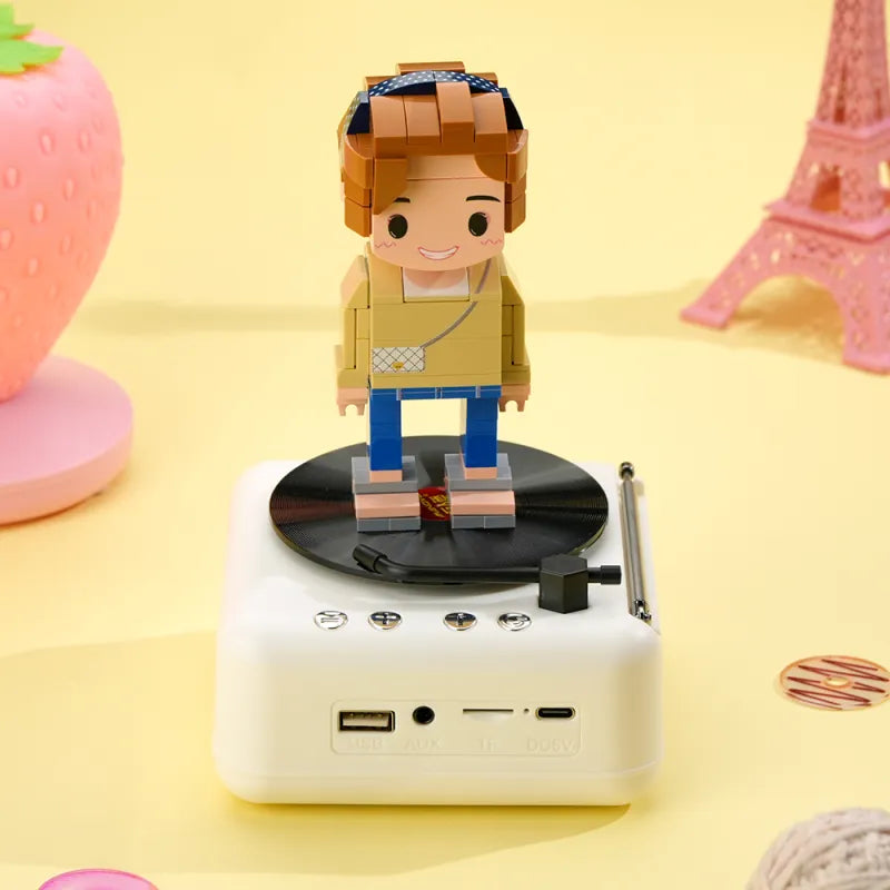 1-Personen Brick Figur mit Bluetooth-Lautsprecher – personalisierbar & mit Musikfunktion
