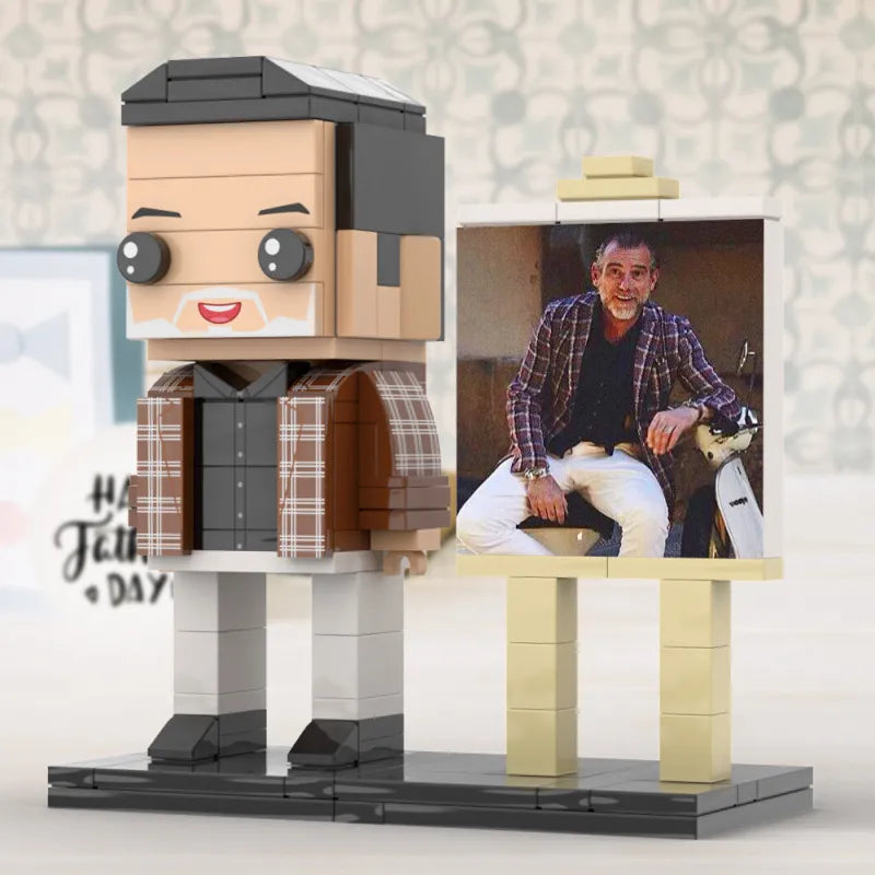 Figura de bloque de construcción personalizada en marco – 1 persona –