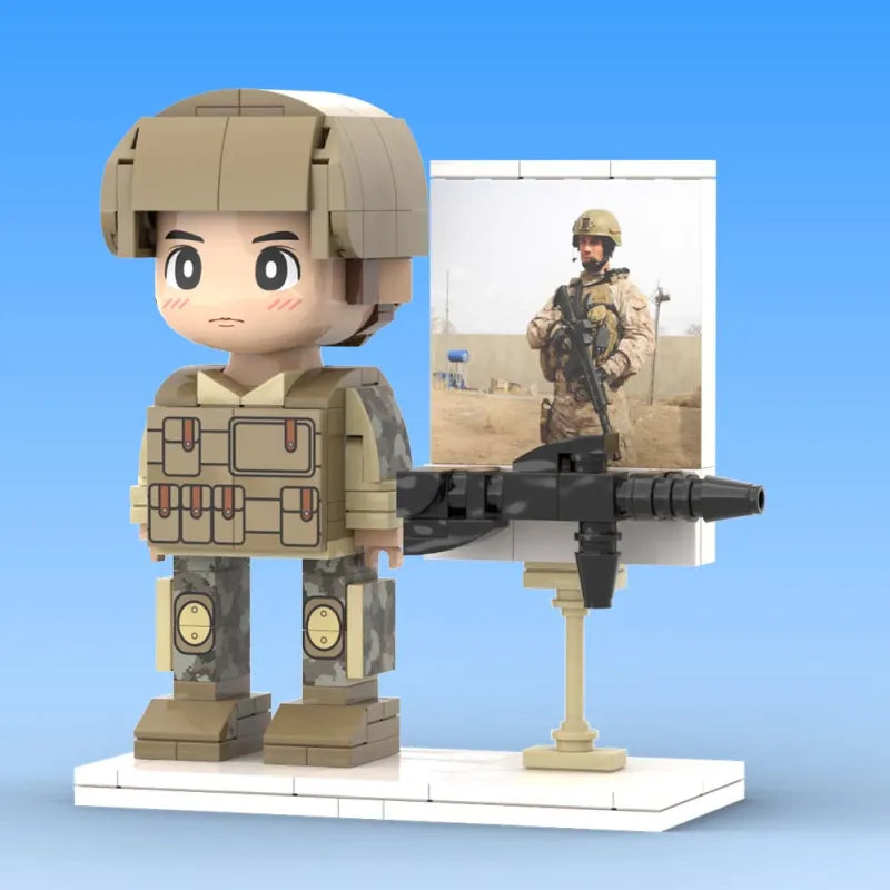 Figura de bloque de construcción personalizada – 1 persona – diseño de soldado
