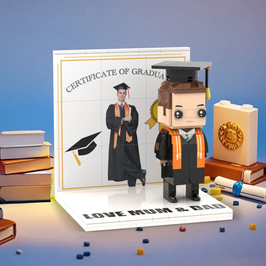 ForeverFig – Personalisierte Brick Figur mit individuellem Text und Display Panel