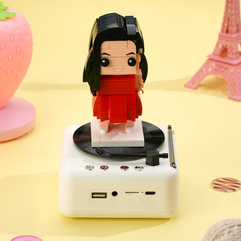1-Personen Brick Figur mit Bluetooth-Lautsprecher – personalisierbar & mit Musikfunktion