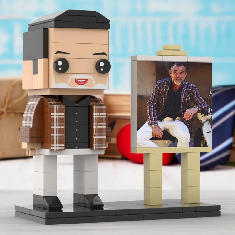 Figura de bloque de construcción personalizada en marco – 1 persona –