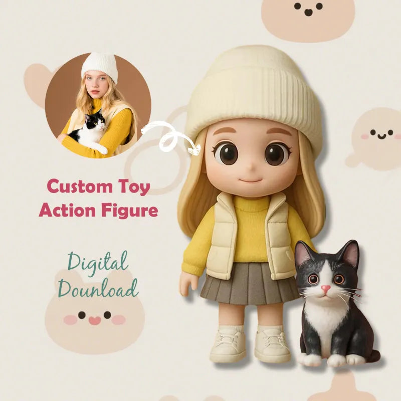 Personalisierte 3D-Mini-Figur – Dein Bild als kleine Figur für den Schreibtisch
