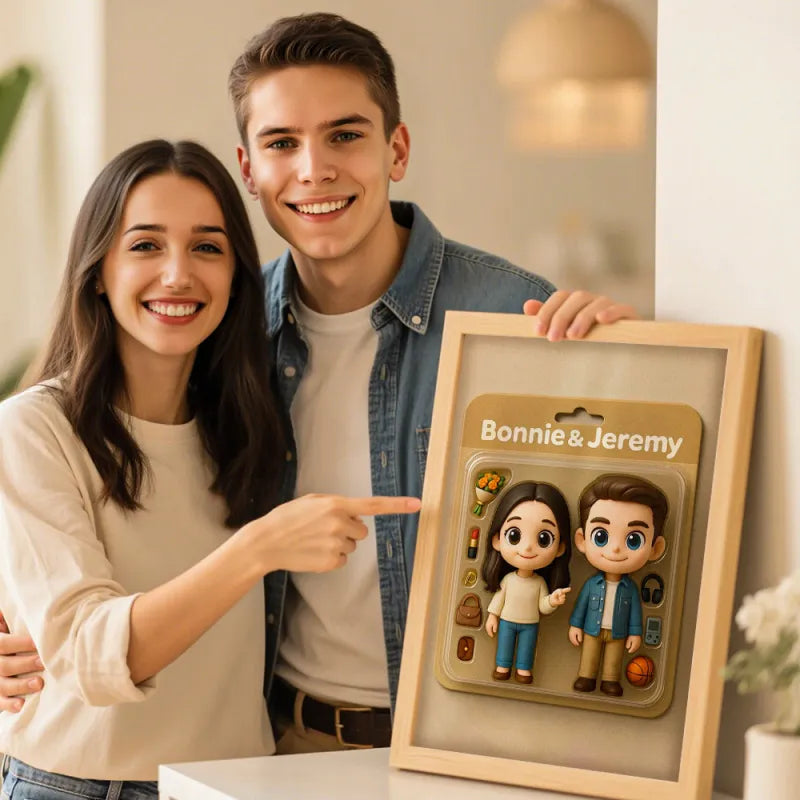 Personalisiertes Action-Figuren-Porträt – im Retro-Toybox-Stil | Geschenk mit Cartoon-Rahmen