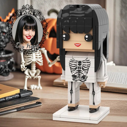 ForeverFig – Personalisierte Halloween Brick Figur mit Skelettkörper