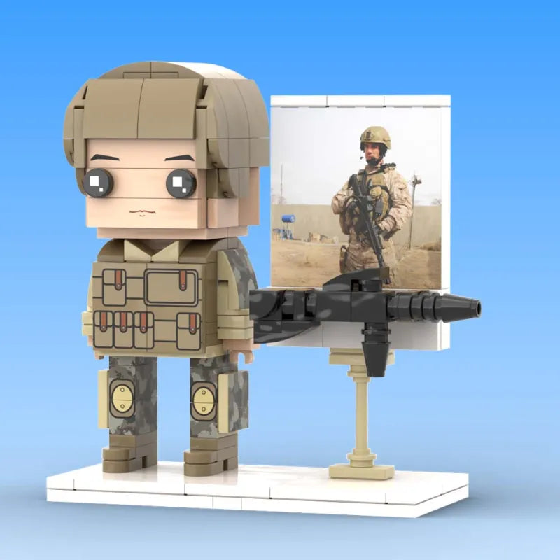 Figura de bloque de construcción personalizada – 1 persona – diseño de soldado