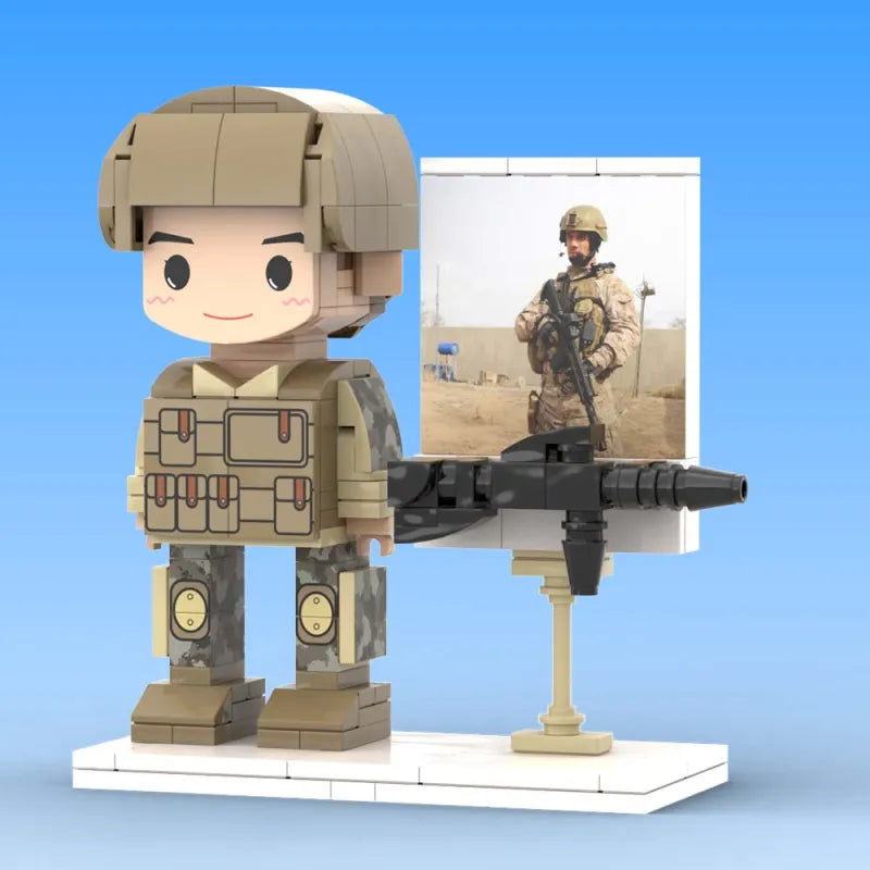 Figura de bloque de construcción personalizada – 1 persona – diseño de soldado