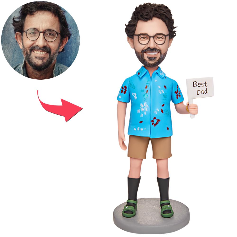 Hawaii Shirt Daddy – Personalisierter Bobblehead mit Gravur