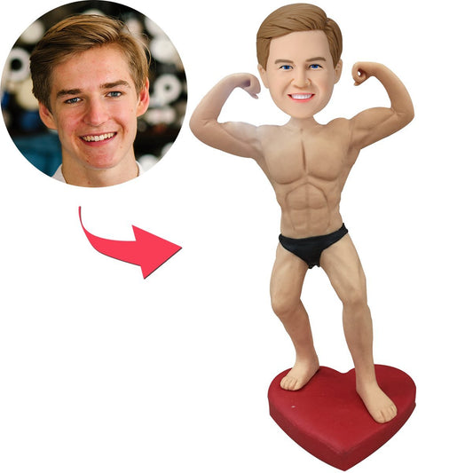 Personalisierter Bodybuilder-Bobblehead mit Gravur – Muskelstarkes Geschenk mit Charakter