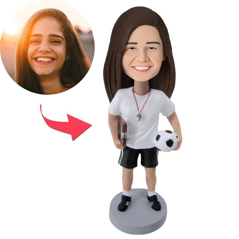 Personalisierter Bobblehead – Trainerin – mit Wunschgravur.