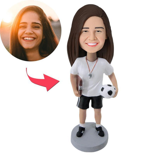 Personalisierter Bobblehead – Trainerin – mit Wunschgravur.