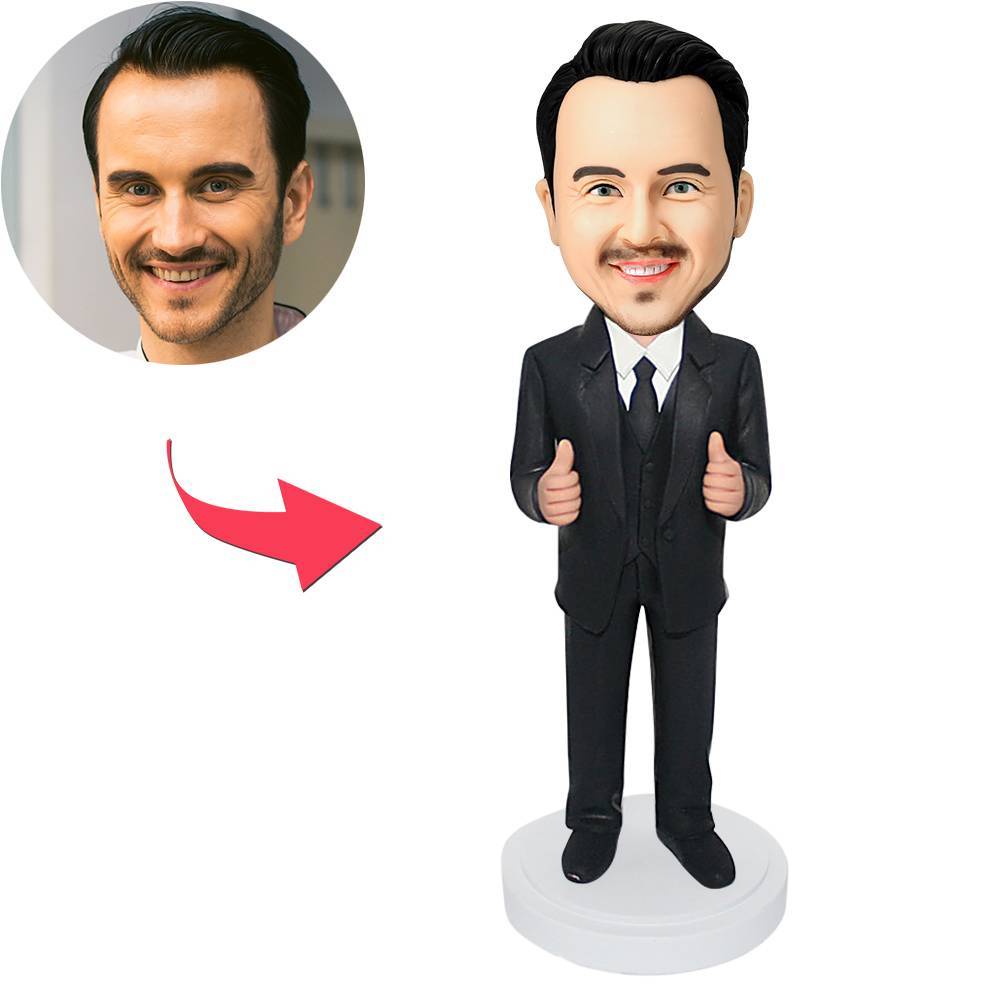 Personalisierte Wackelkopf Figur – Du bist der Beste! – mit Wunschgravur.