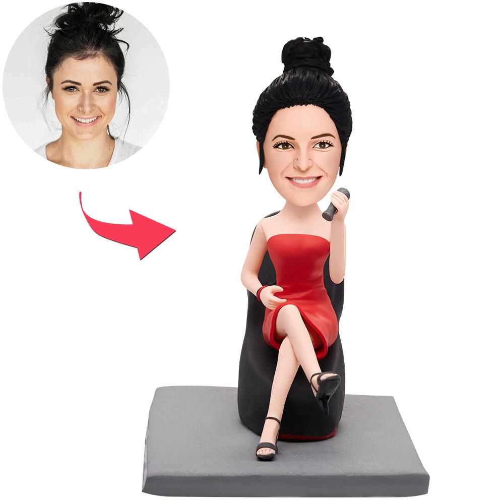 Personalisierte Wackelkopf Figur mit High Heels – mit Wunschgravur.