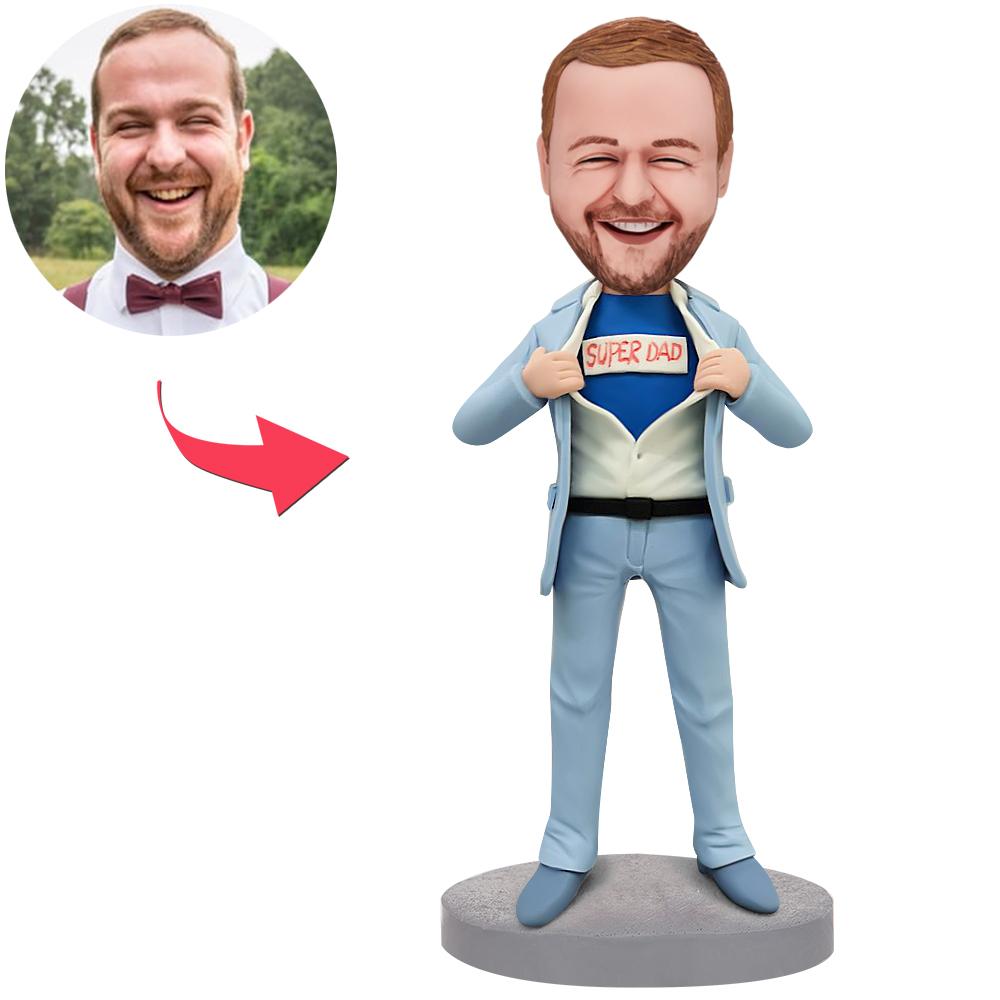 Papá empresario: figura cabezona personalizada con grabado