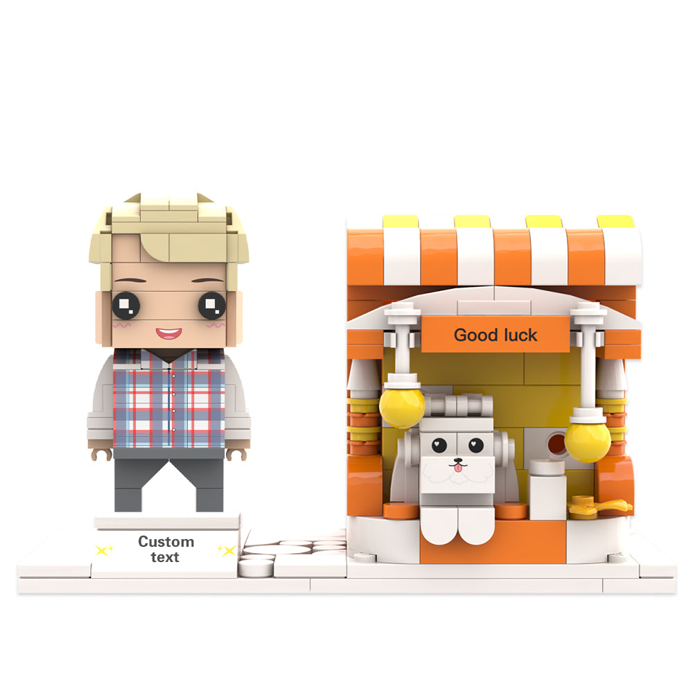 Personalized building block figure with pen holder – individual design for desk and everyday use