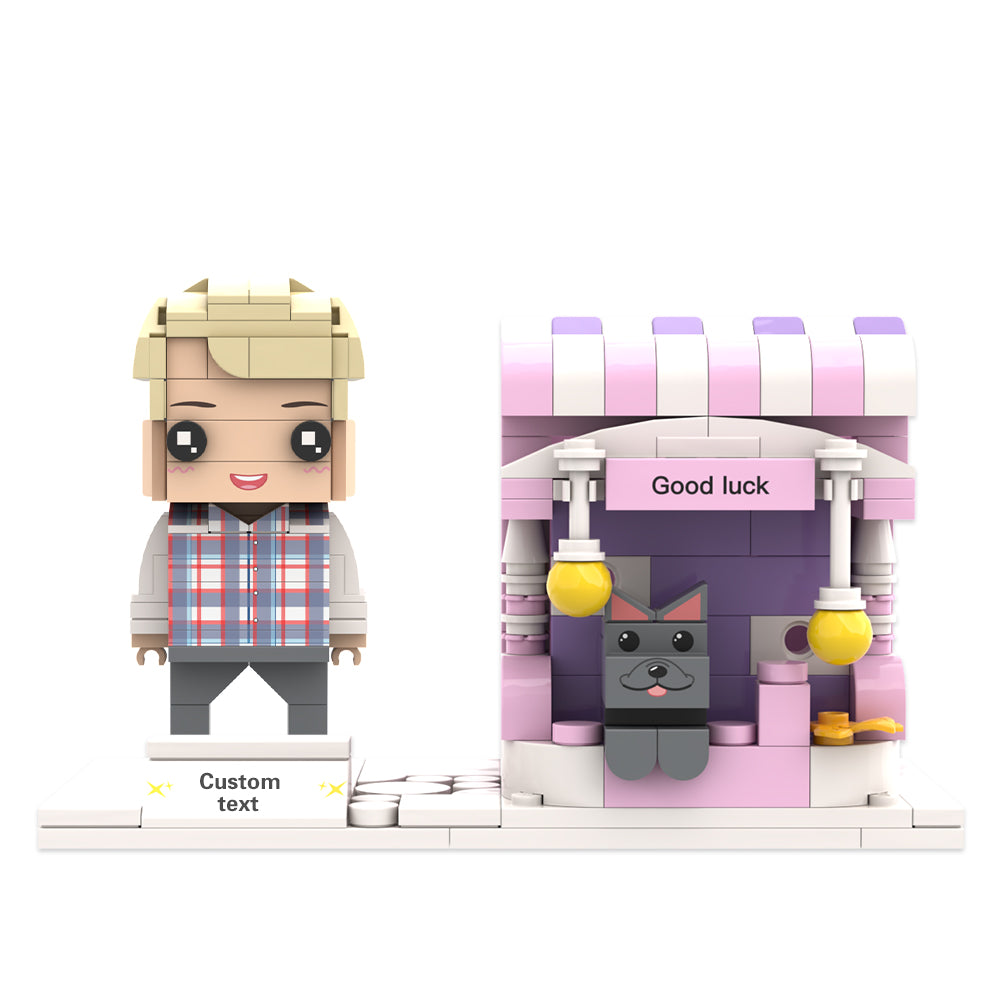 Personalized building block figure with pen holder – individual design for desk and everyday use