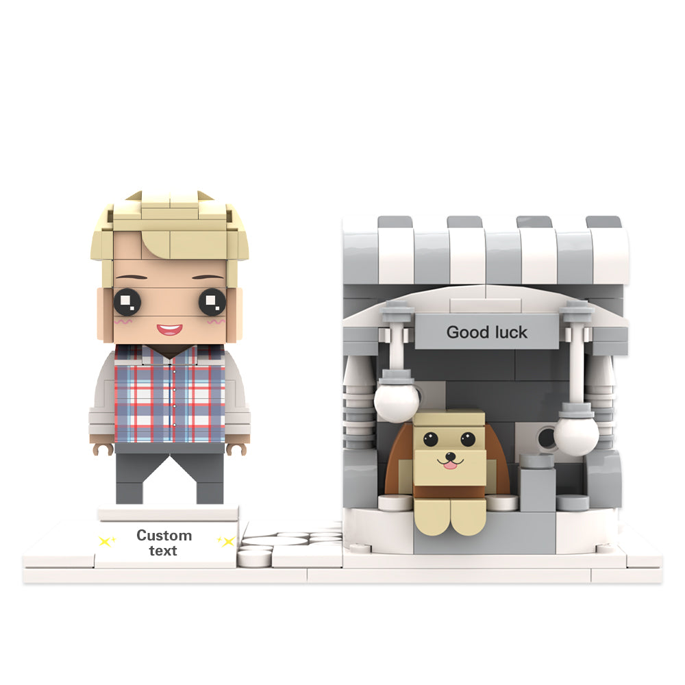 Personalized building block figure with pen holder – individual design for desk and everyday use