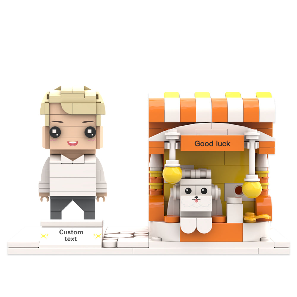 Personalized building block figure with pen holder – individual design for desk and everyday use