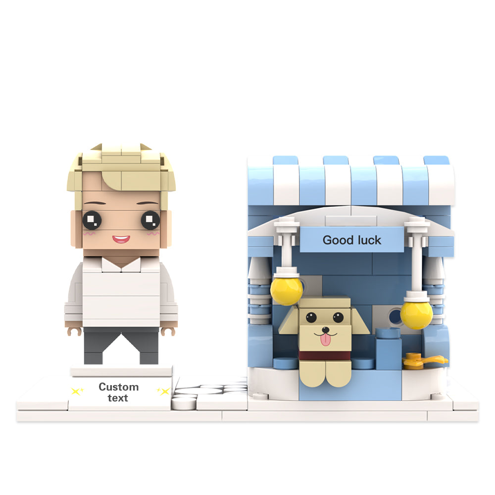 Personalized building block figure with pen holder – individual design for desk and everyday use