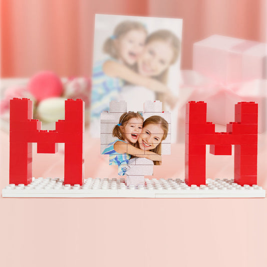 Personalisierter Fotoblock für Mama – Baustein-Puzzle mit Foto für Muttertag oder Geburtstag