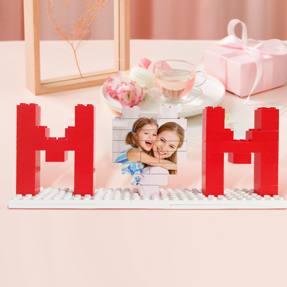 Personalisierter Fotoblock für Mama – Baustein-Puzzle mit Foto für Muttertag oder Geburtstag