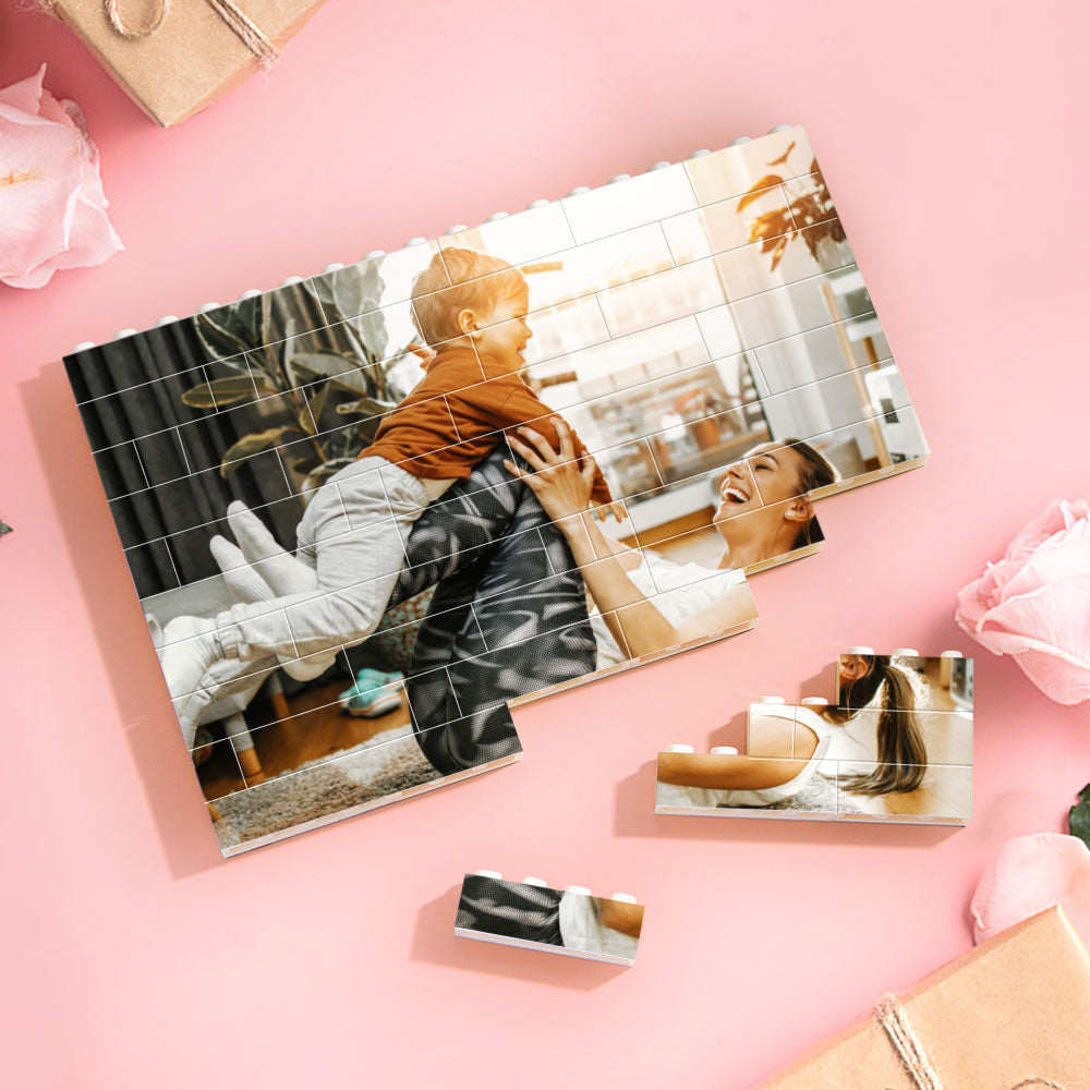 Personalized photo block made of building blocks – Personalized gift for mom