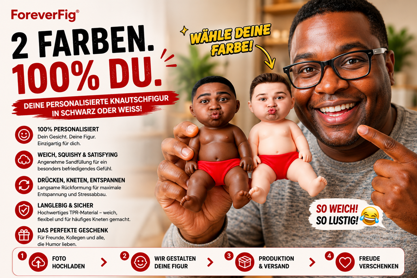 ForeverFig personalisierte Knautschfigur mit Foto - ForeverFig