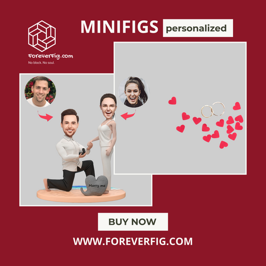 Proposing Couple On The Beach – Personalisierter Bobblehead mit Gravur