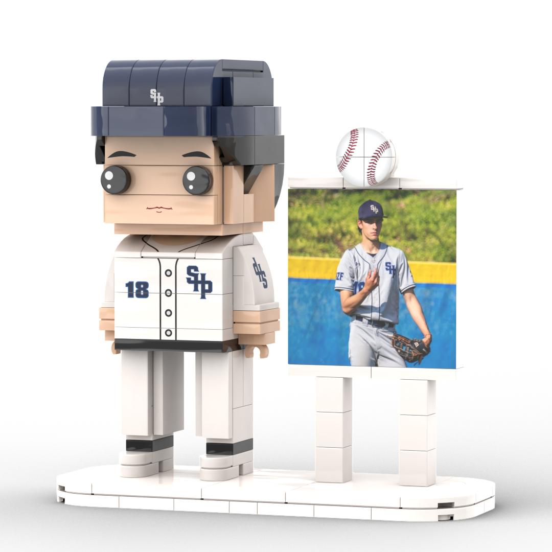 Personalisierte Bausteinfigur – Baseball-Thema – 1 Person