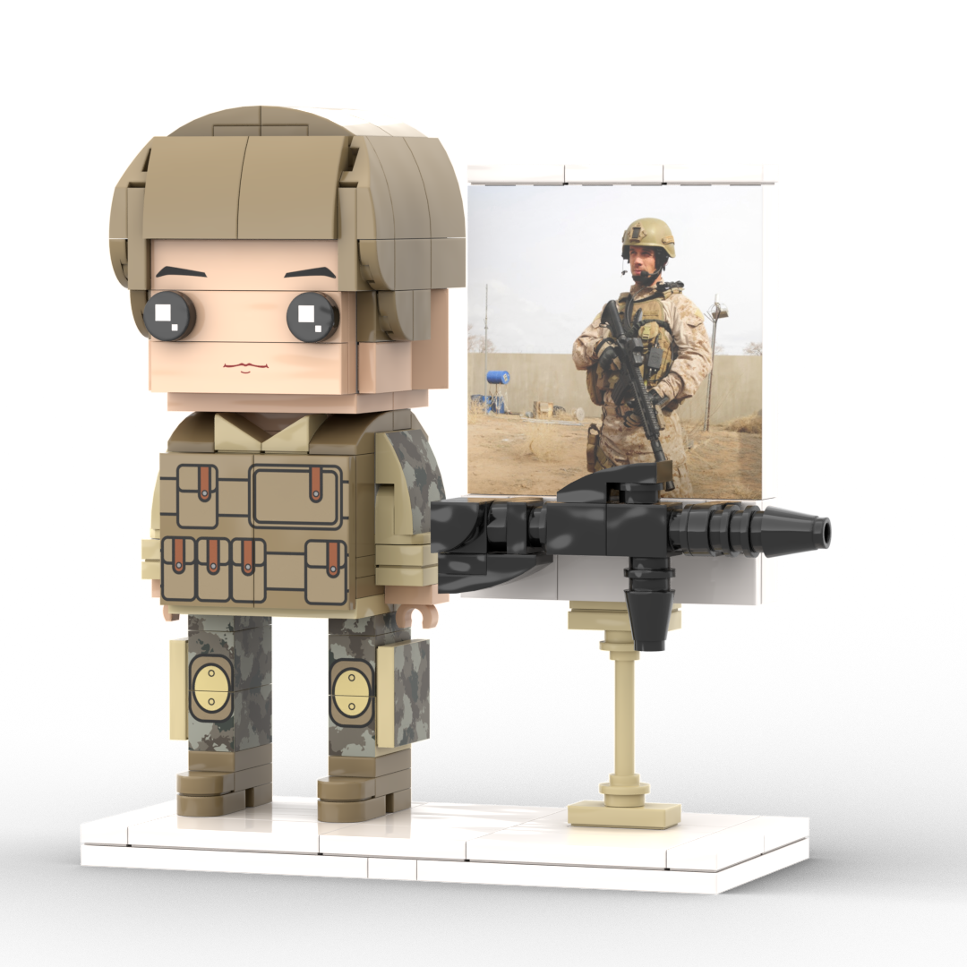 Figura de bloque de construcción personalizada – 1 persona – diseño de soldado
