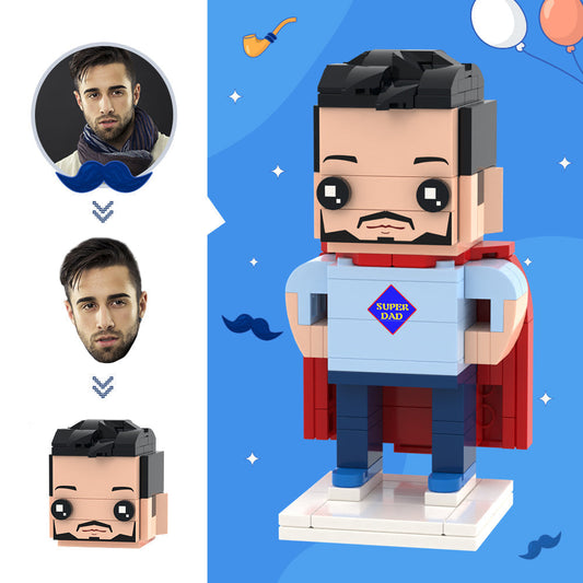 Super Dad – Personalisierte Bausteinfigur mit Fotokopf