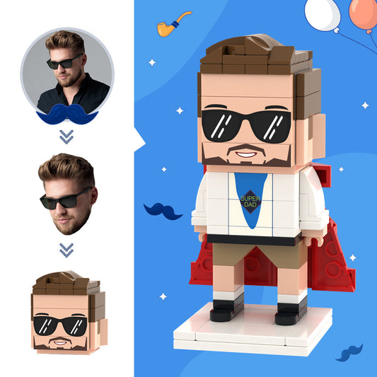 Super Dad – Personalisierte Bausteinfigur mit Fotokopf