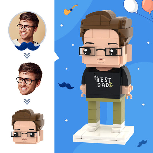 Best Dad – Personalisierte Bausteinfigur mit Fotokopf