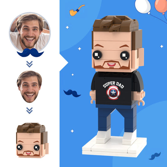 Super Dad – Personalisierte Bausteinfigur mit Fotokopf