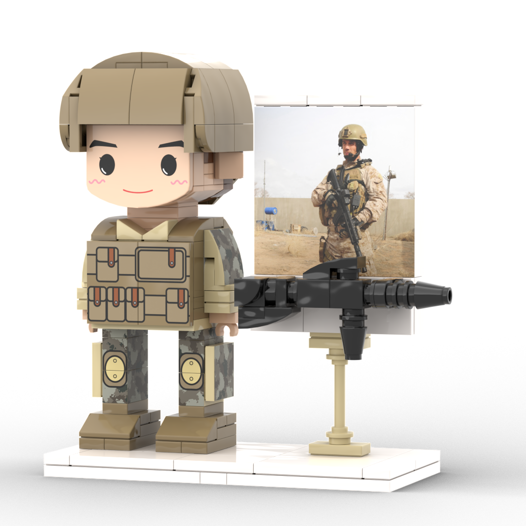 Figura de bloque de construcción personalizada – 1 persona – diseño de soldado